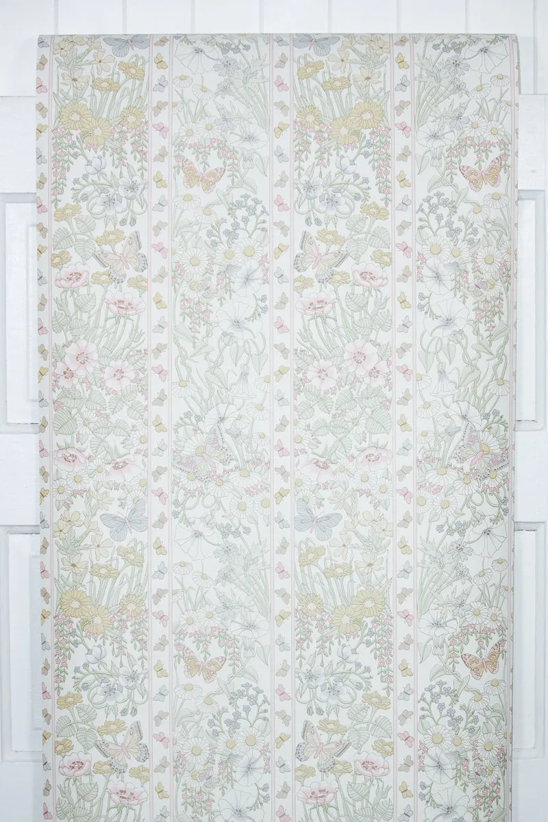 1980s Floral Vintage Wallpaper