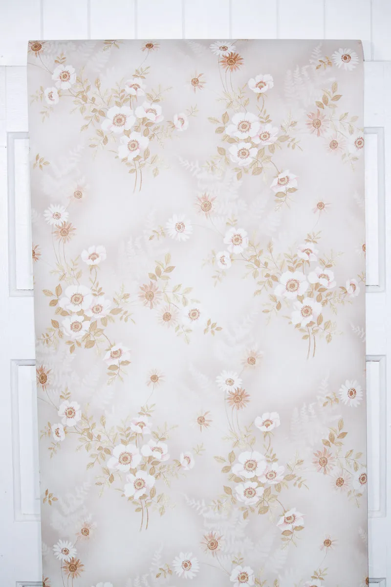 1980s Floral Vintage Wallpaper