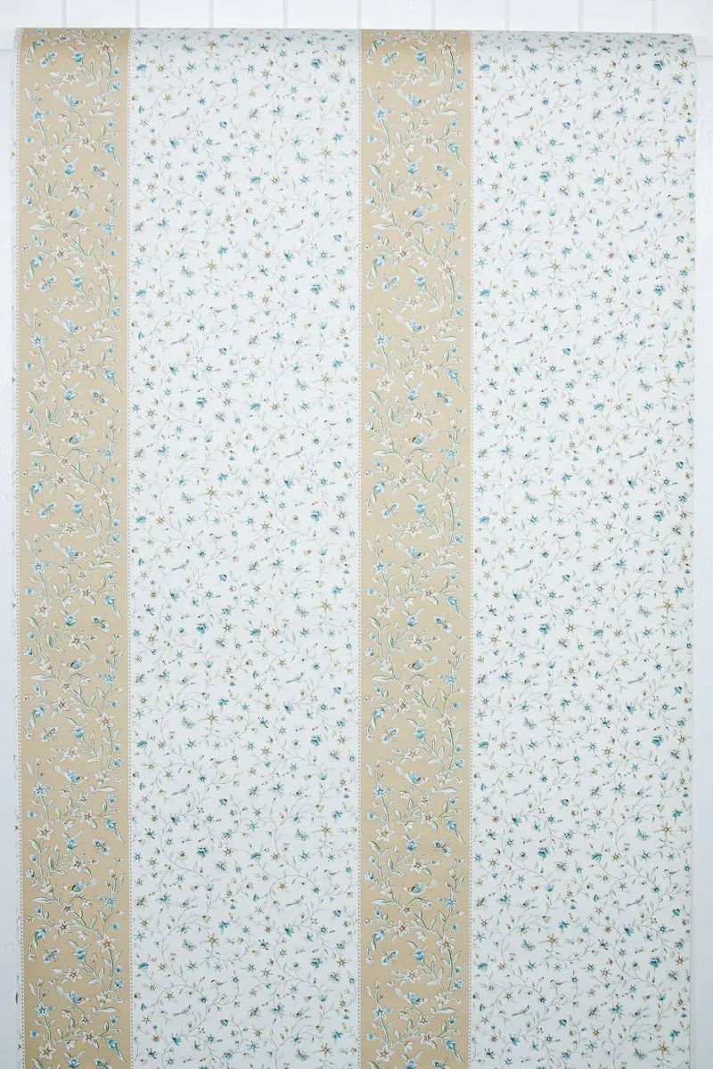 1980s Floral Vintage Wallpaper