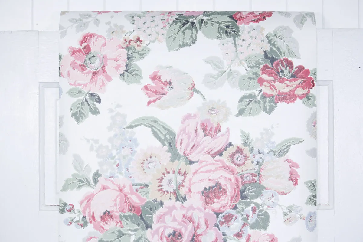 1980s Floral Vintage Wallpaper