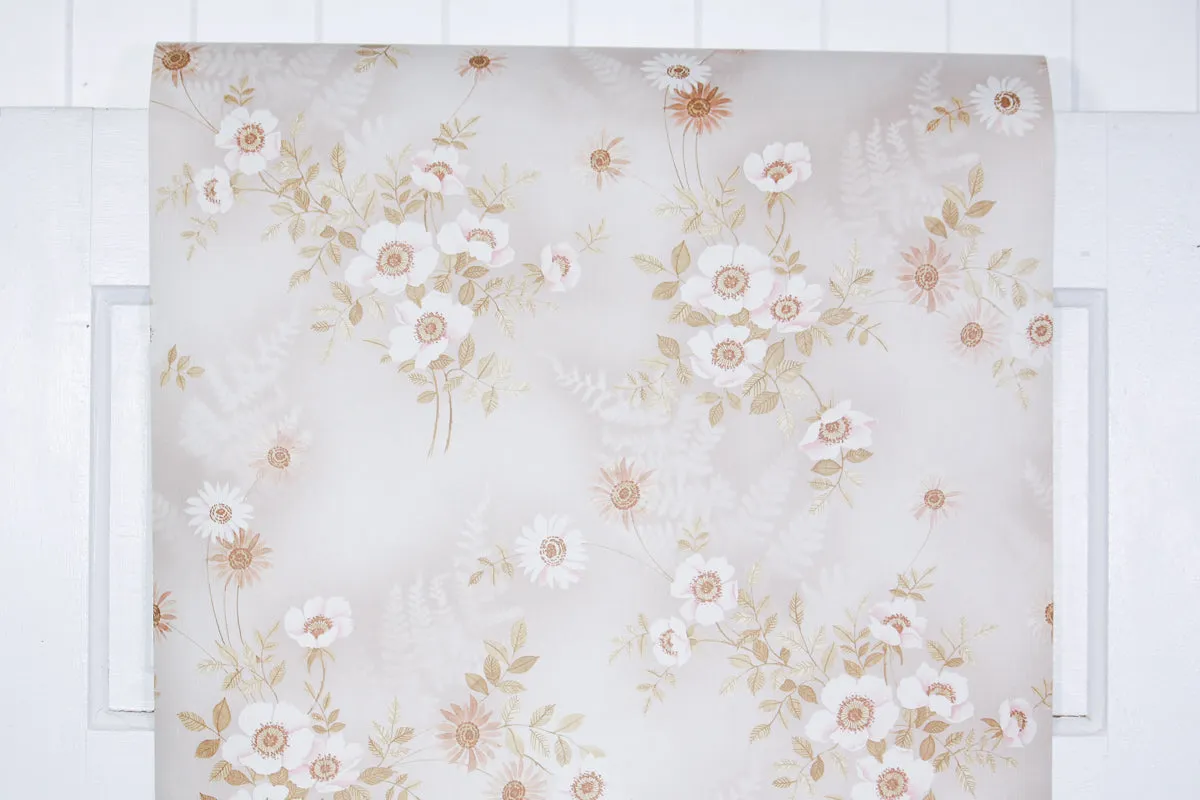 1980s Floral Vintage Wallpaper