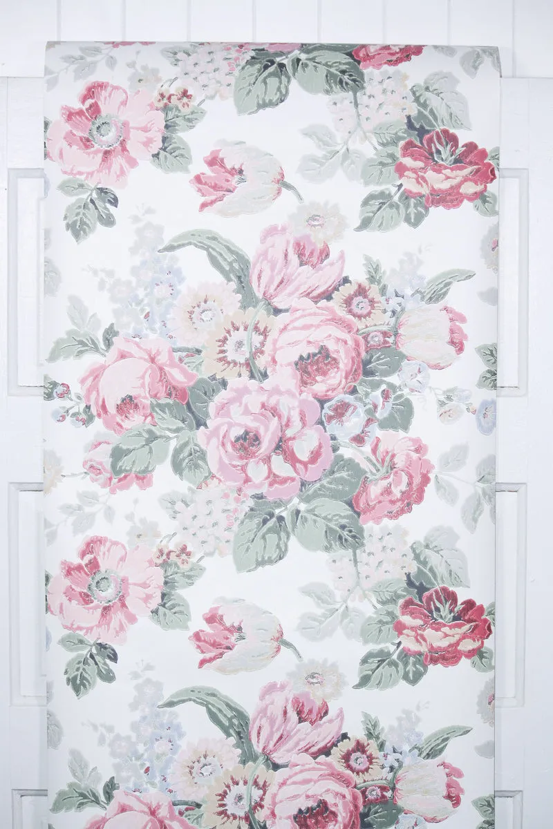 1980s Floral Vintage Wallpaper