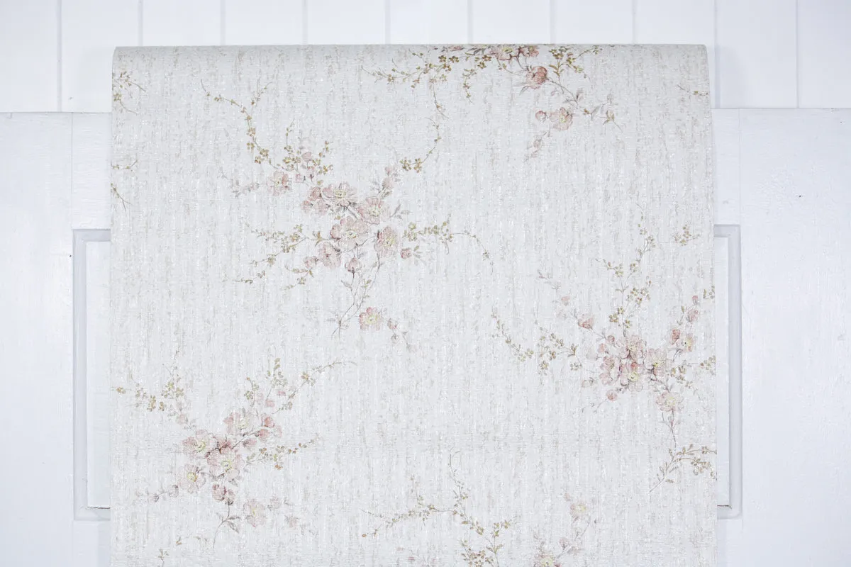 1980s Floral Vintage Wallpaper