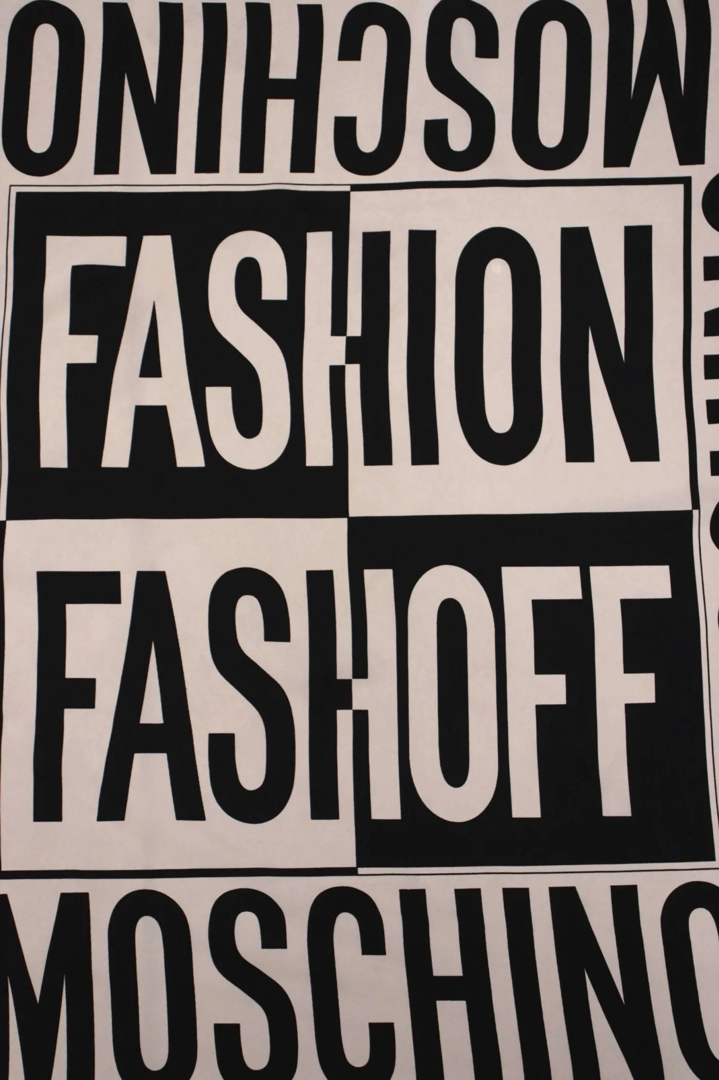 1990s Moschino 'Fashion Fashoff' Logo Scarf