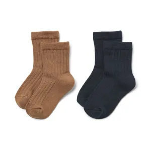 2 pk Wool Rib Socks Vilde