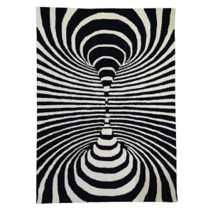 3D Vortex Optic Illusion Hand Tufted Wool Rug