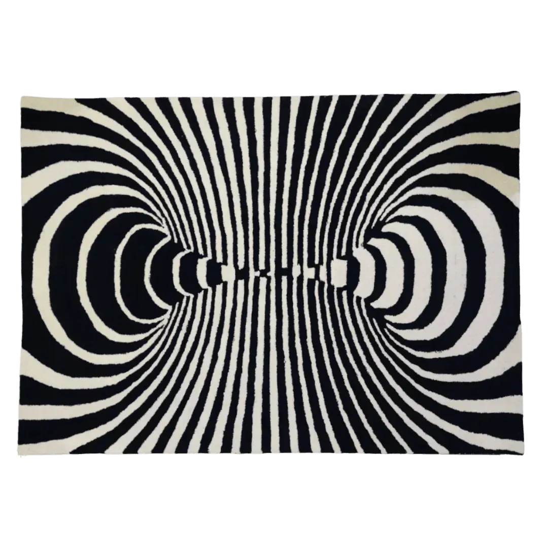 3D Vortex Optic Illusion Hand Tufted Wool Rug