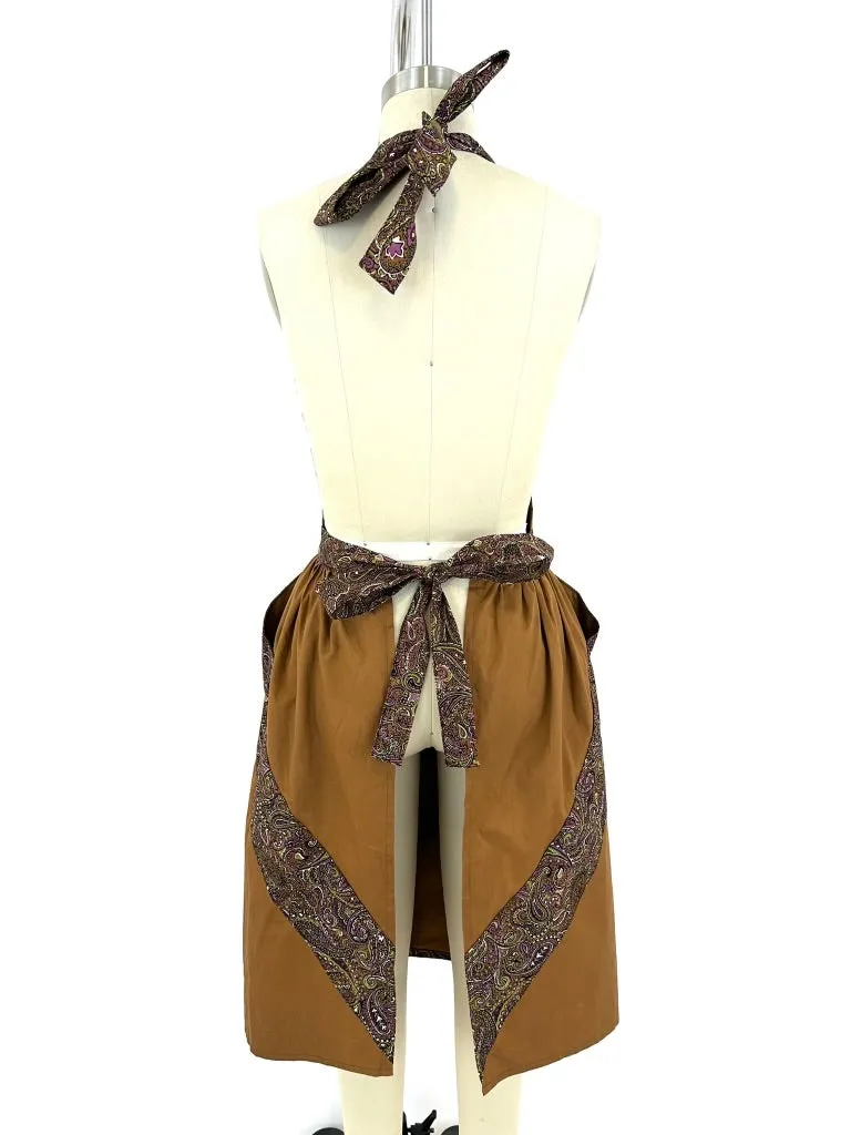 70s Yves Saint Laurent Paisley Apron Smock