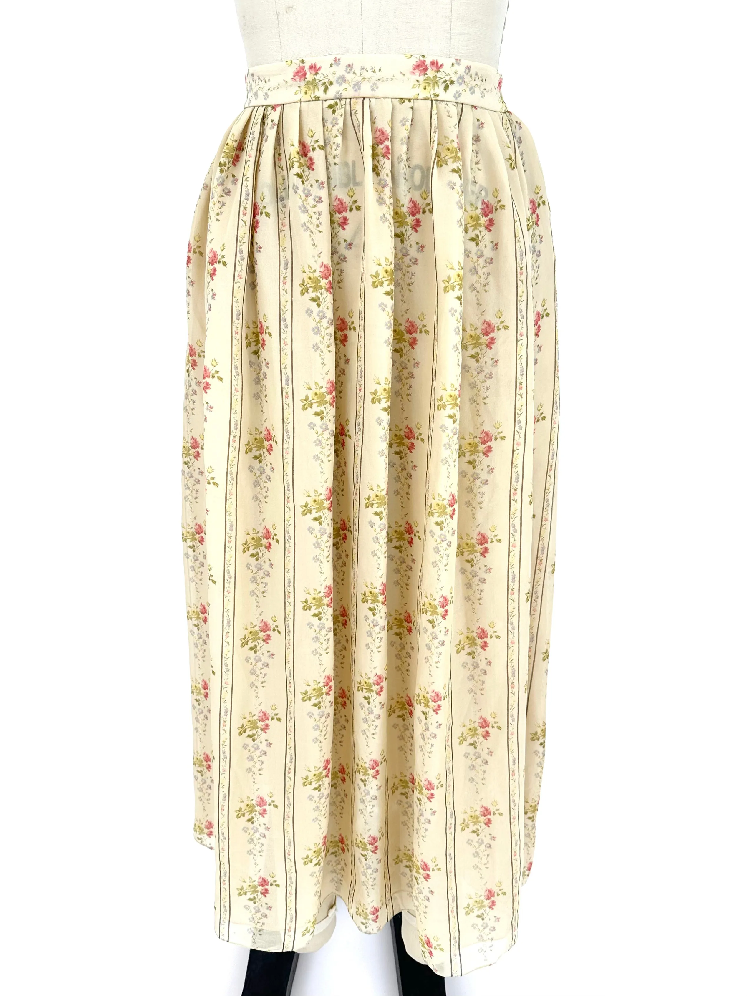 90s Ralph Lauren Silk Floral Skirt