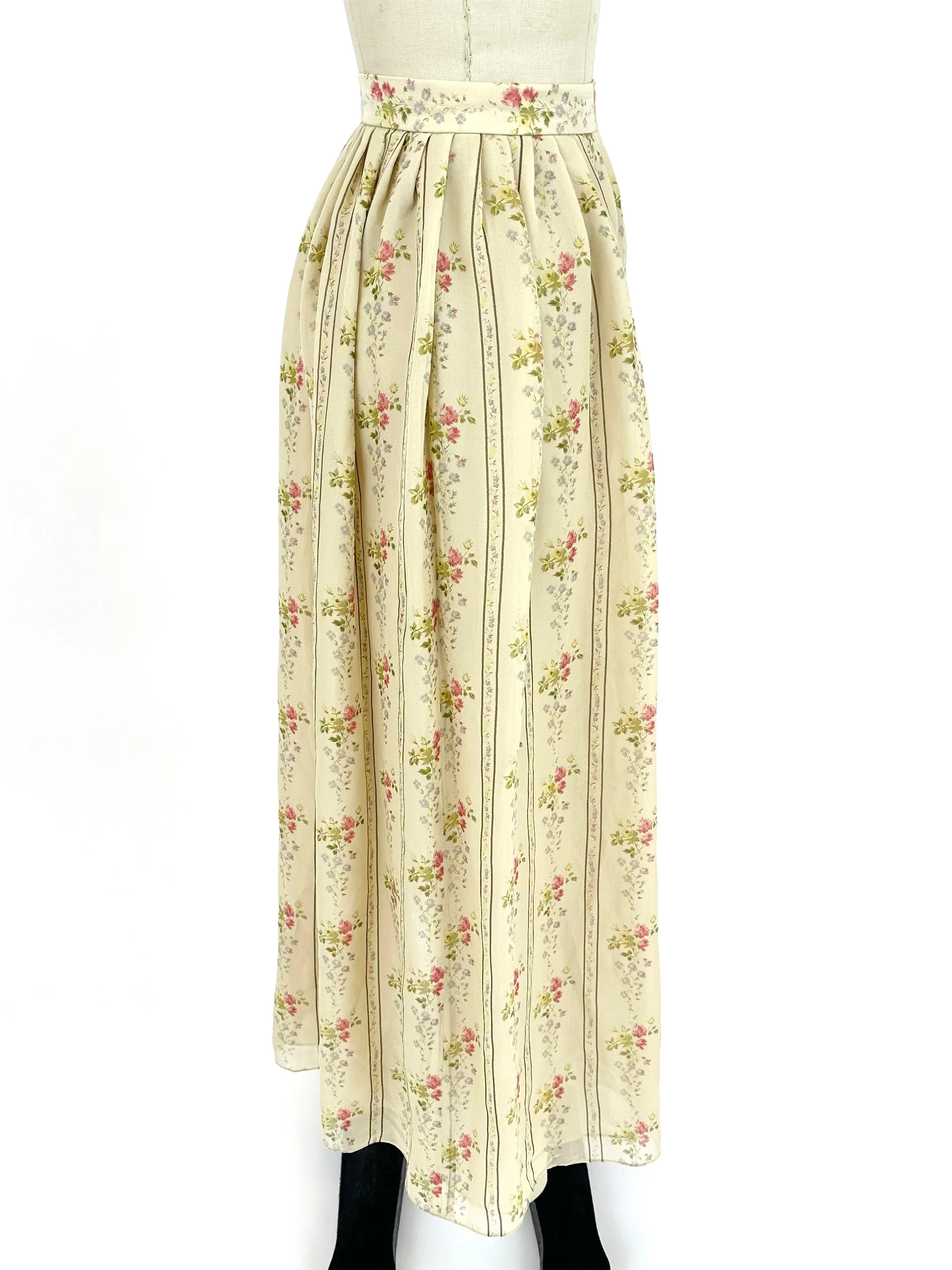 90s Ralph Lauren Silk Floral Skirt