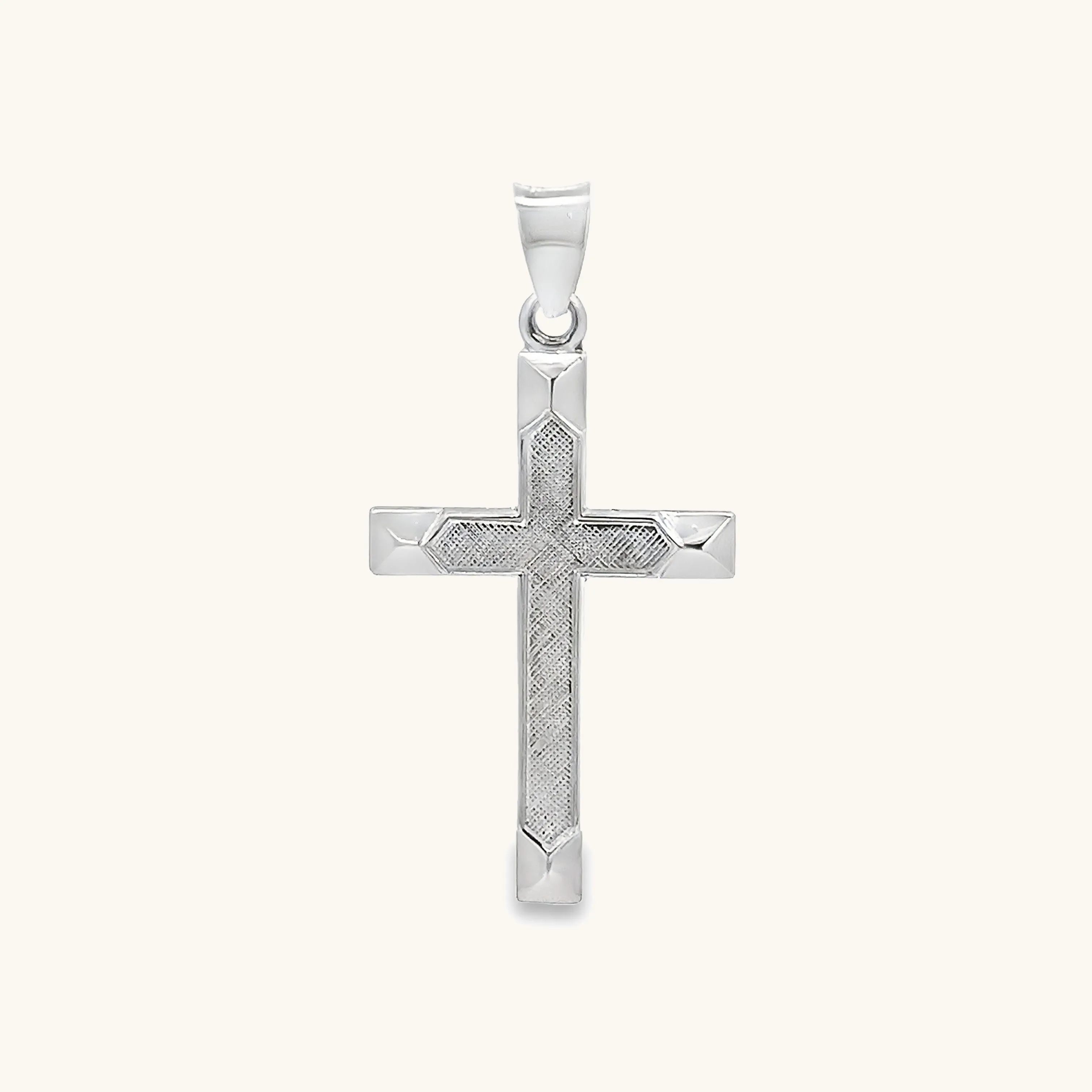 925 STERLING SILVER TEXTURED CROSS PENDANT