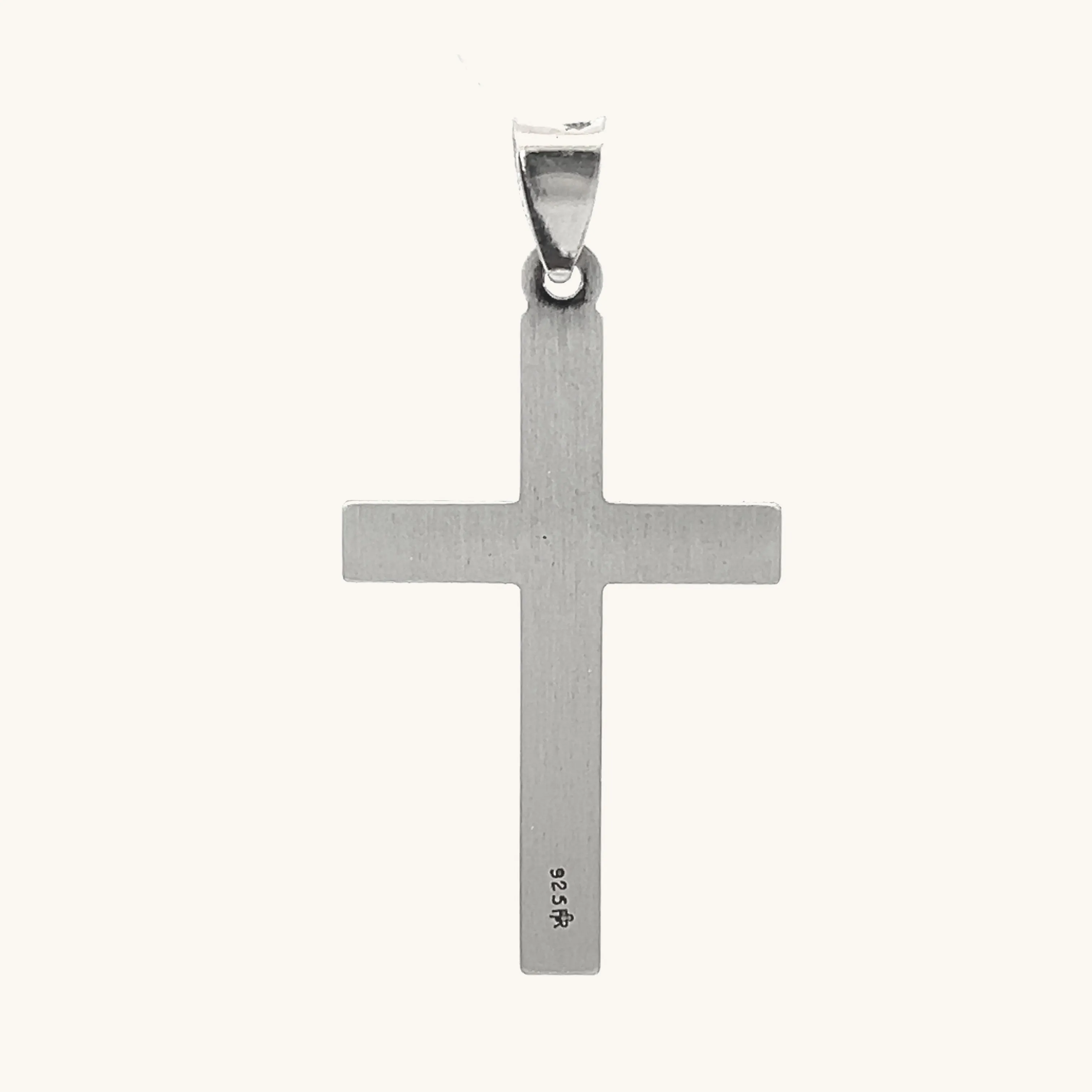 925 STERLING SILVER TEXTURED CROSS PENDANT