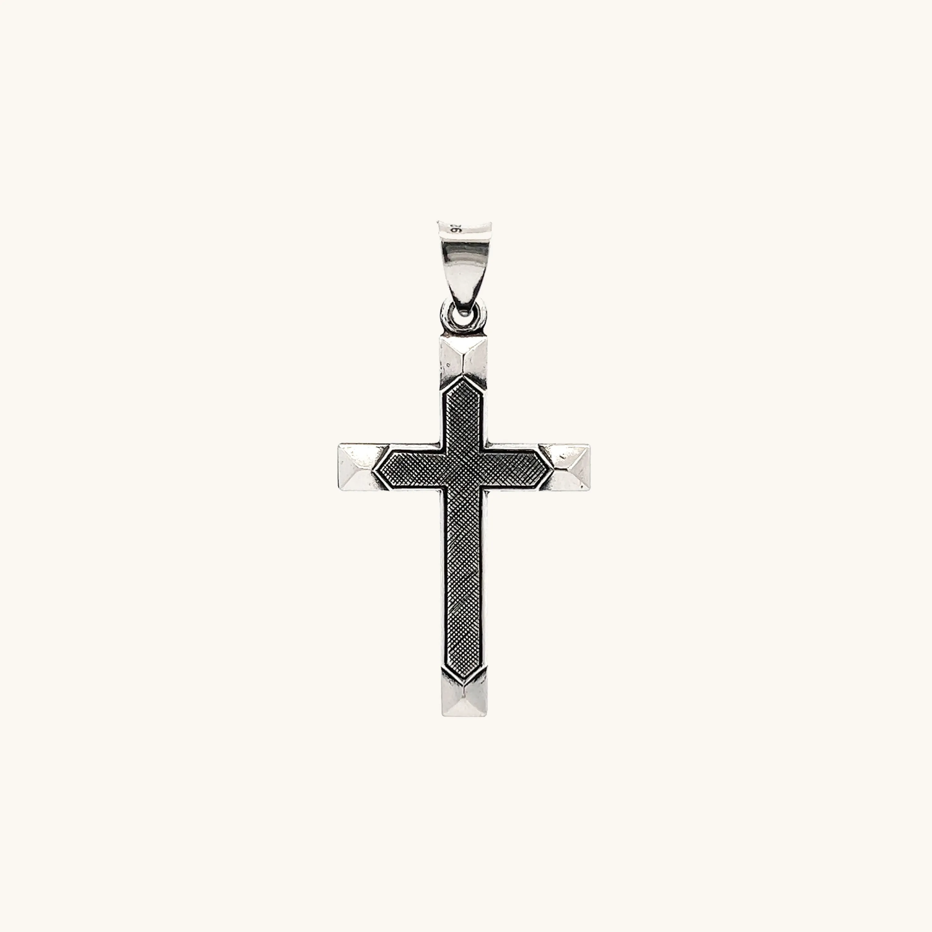 925 STERLING SILVER TEXTURED CROSS PENDANT