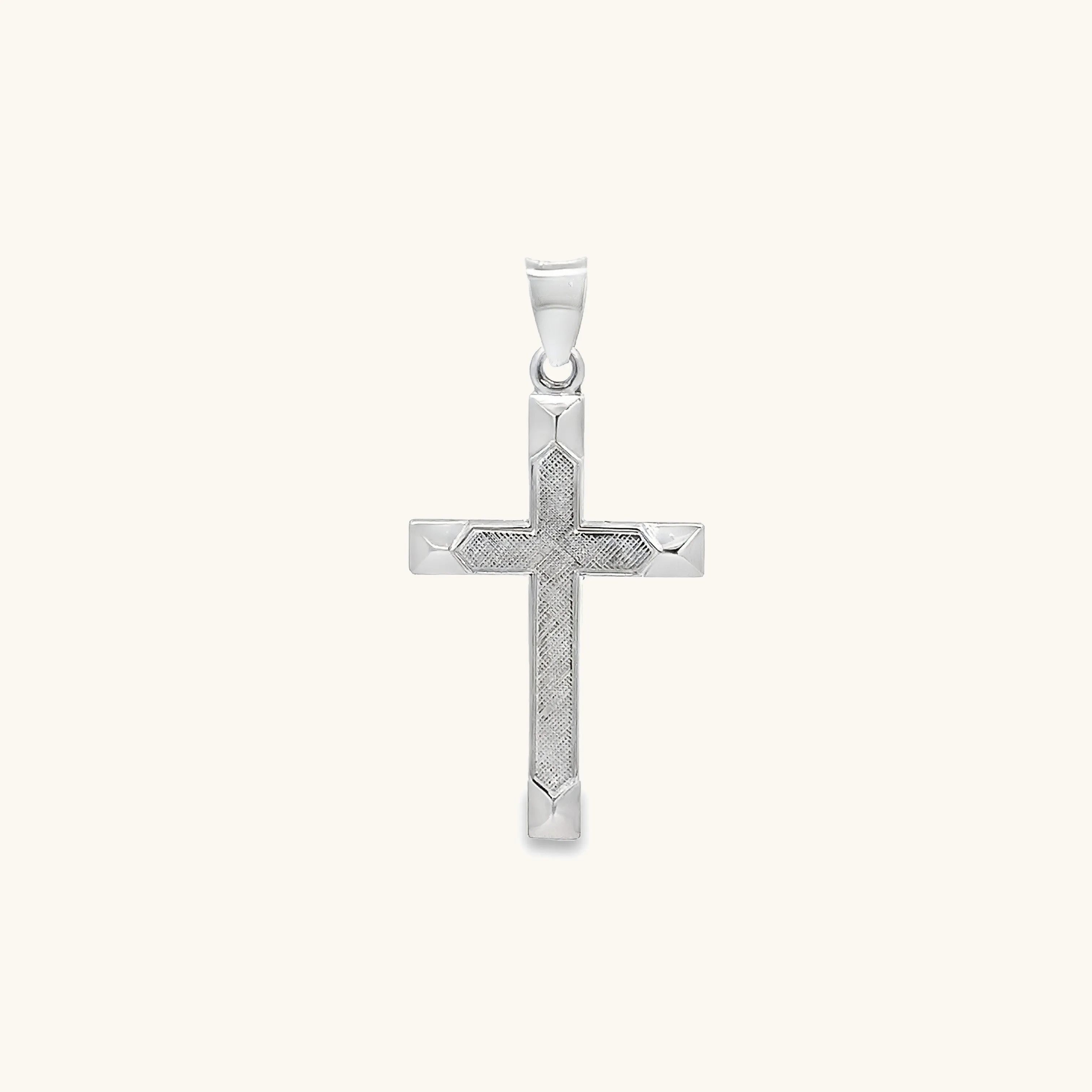 925 STERLING SILVER TEXTURED CROSS PENDANT