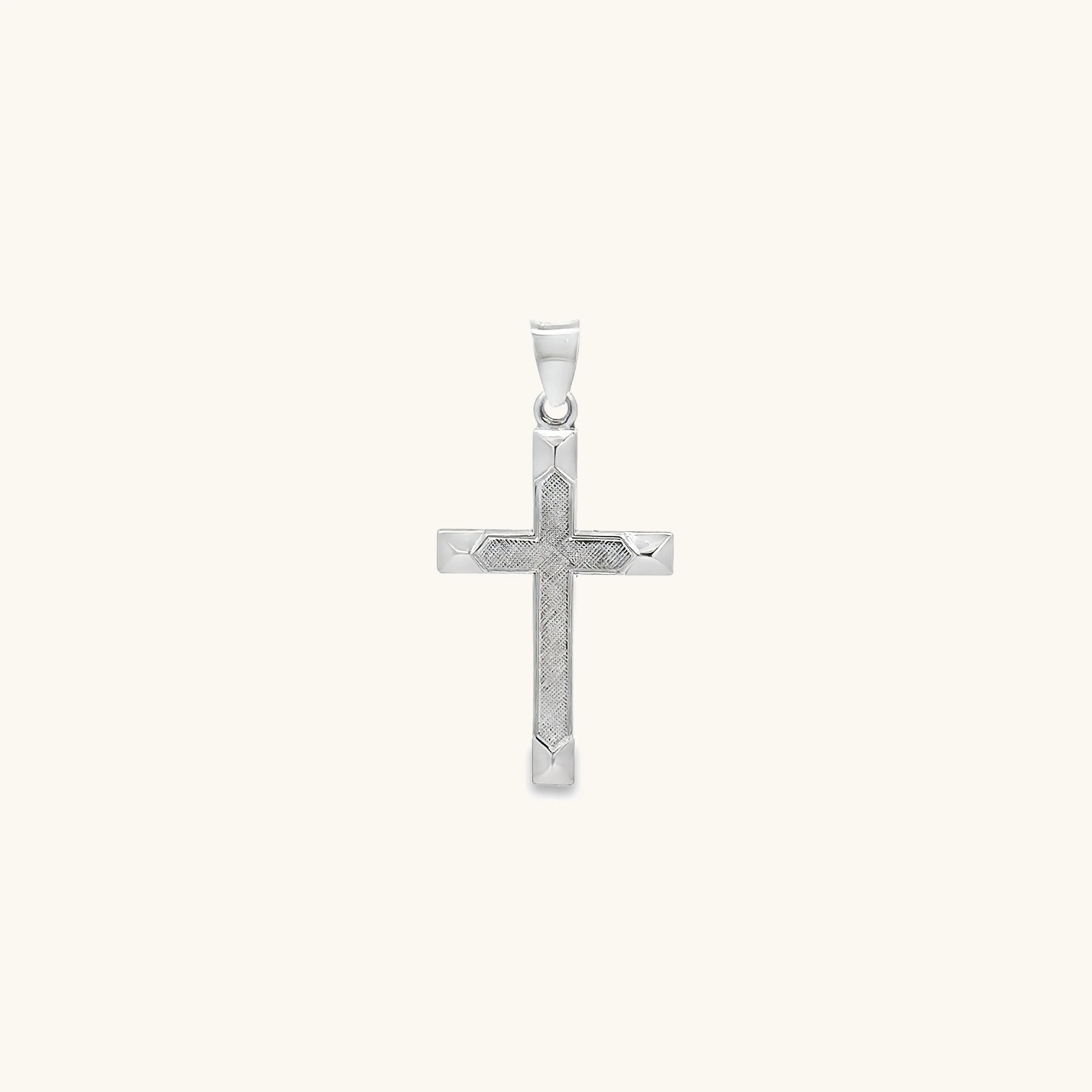 925 STERLING SILVER TEXTURED CROSS PENDANT