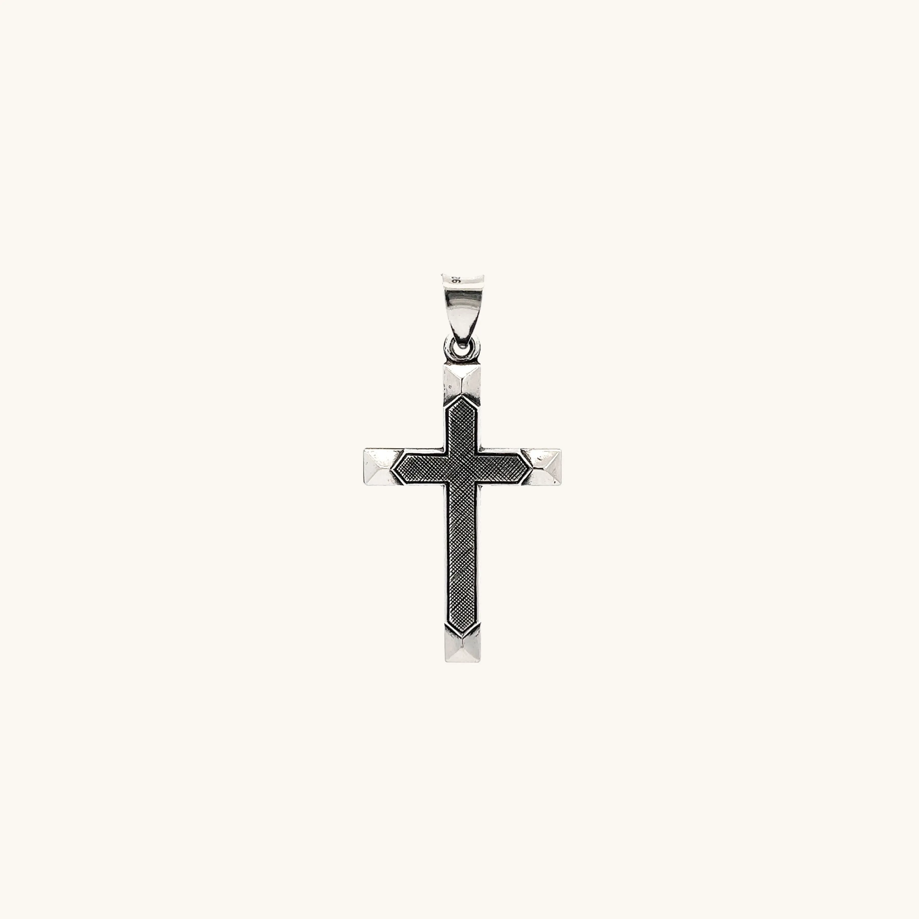925 STERLING SILVER TEXTURED CROSS PENDANT