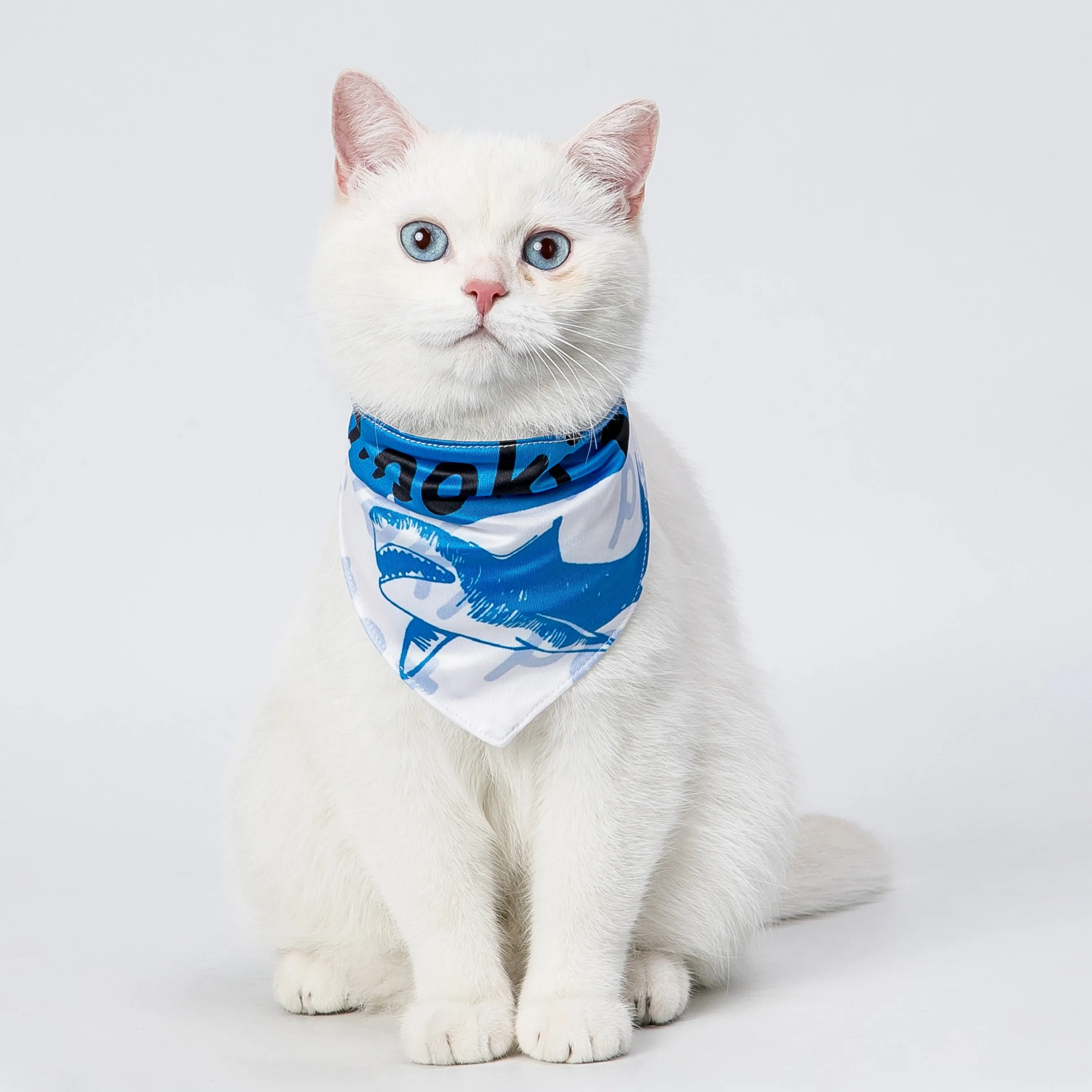 Adjustable Neck scarf Bandana for all Pets Shark Printed