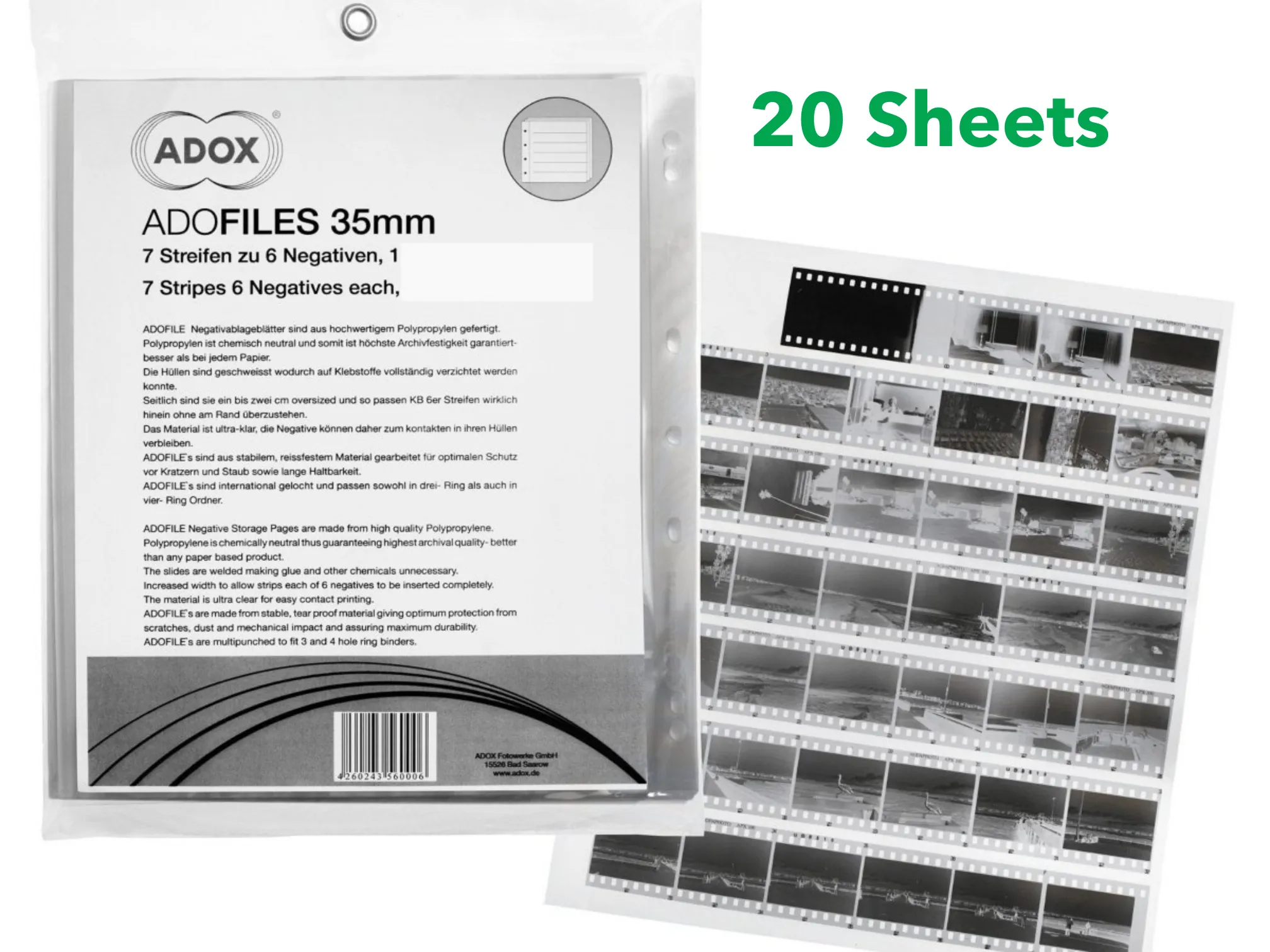 Adox Archival Negative Sheets - 35mm