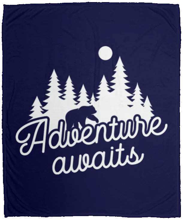 Adventure Awaits - Plush Fleece Blanket