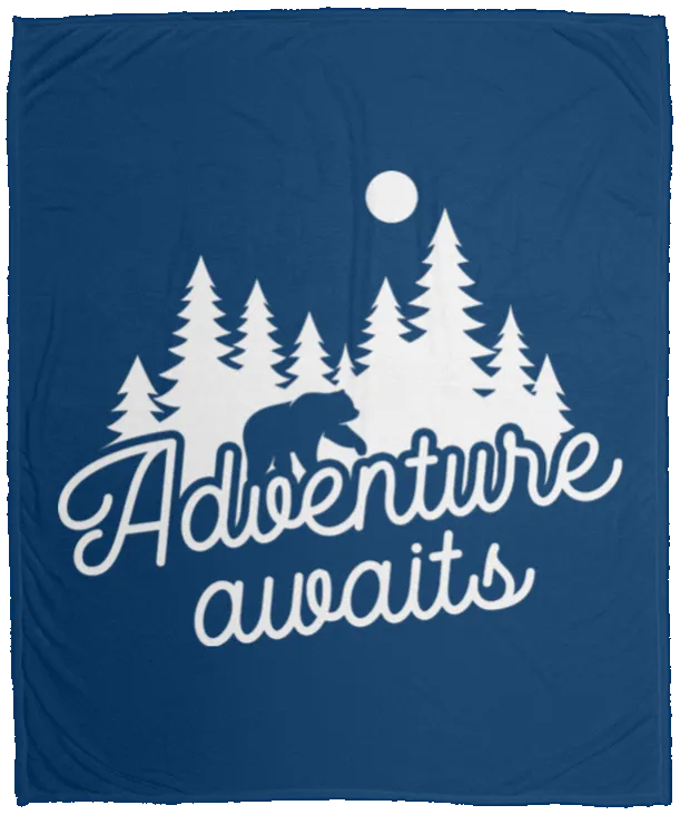 Adventure Awaits - Plush Fleece Blanket
