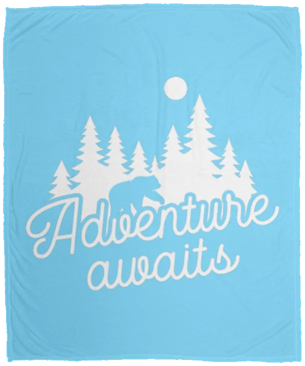 Adventure Awaits - Plush Fleece Blanket