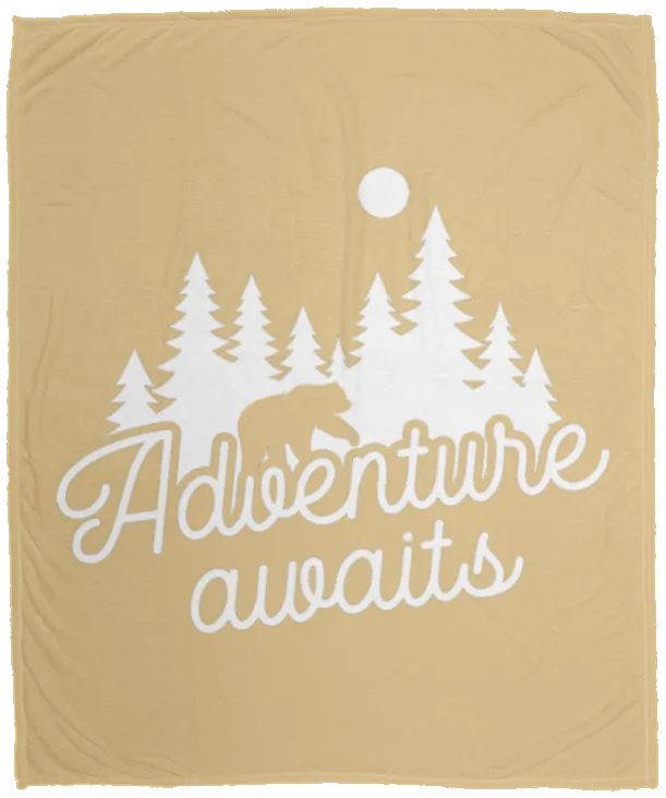Adventure Awaits - Plush Fleece Blanket