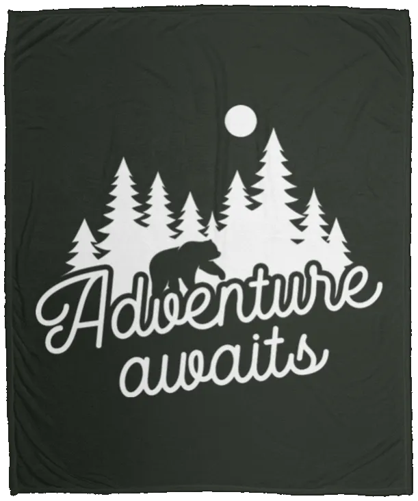 Adventure Awaits - Plush Fleece Blanket