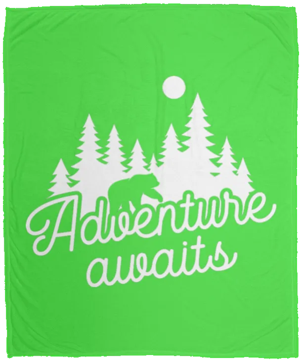 Adventure Awaits - Plush Fleece Blanket