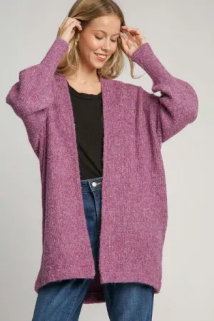 All Things Cozy Open Front Lantern Sleeve Cardigan