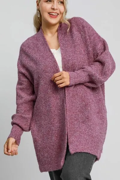 All Things Cozy Open Front Lantern Sleeve Cardigan