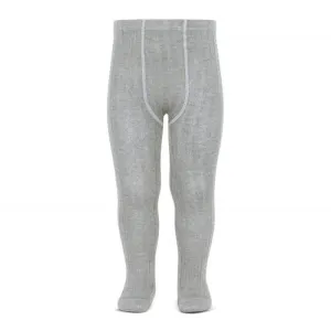 Aluminium Grey Ribbed Tights