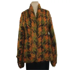 Amano Sweater Alpaca, Houndstooth, Saffron/Cognac/Olive, XS/S