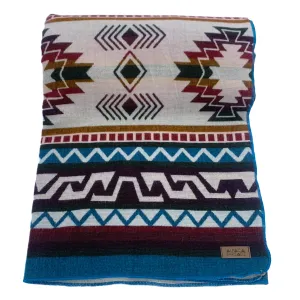 ANDEAN ALPACA WOOL BLANKET - TURQUOISE (ECUADOR)