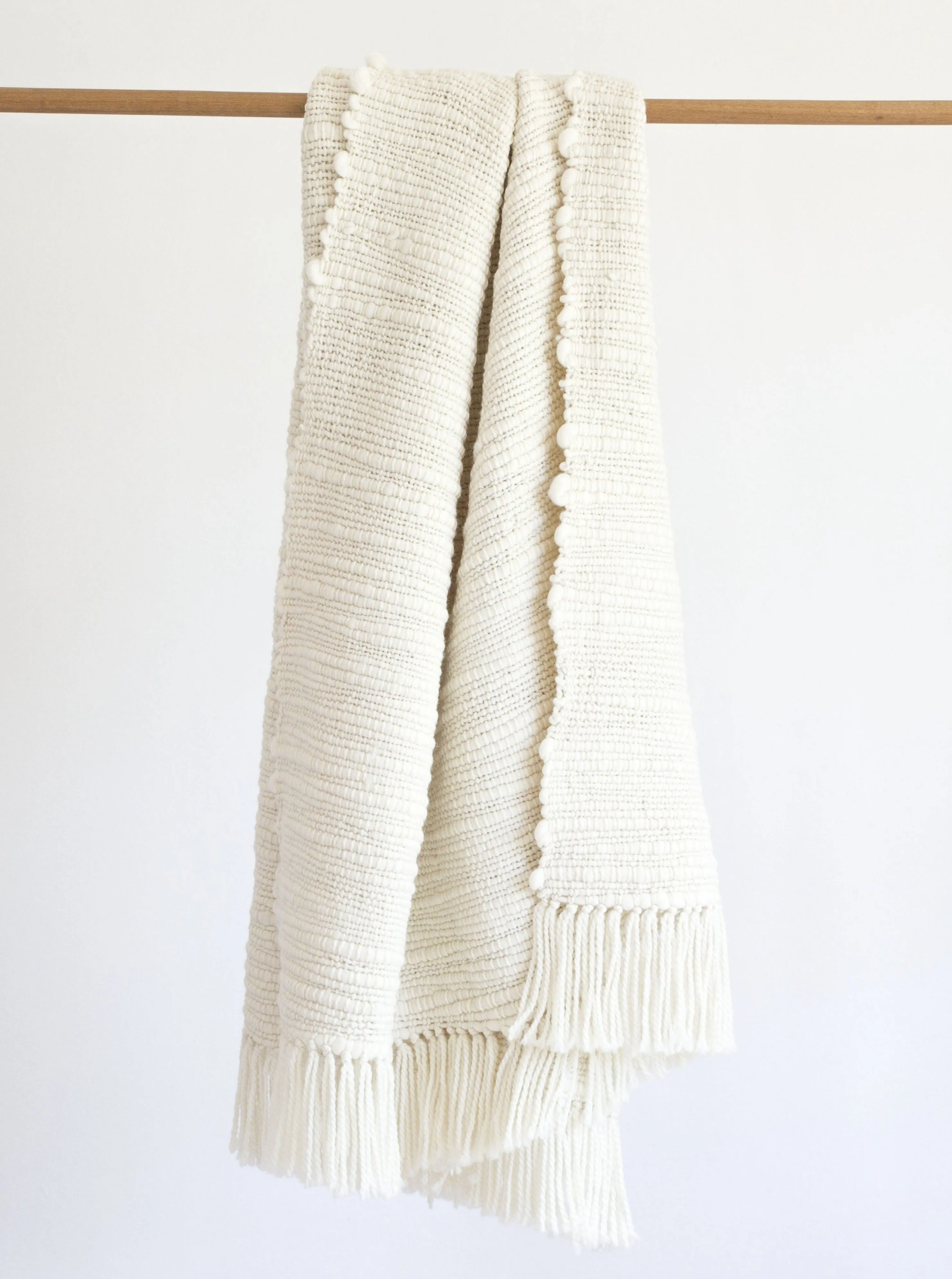 Aroma Throw Blanket - Handwoven Chunky Merino Wool with Fringes - Luxurious, Eco-Friendly and Perfect to Elevate Your Home Decor