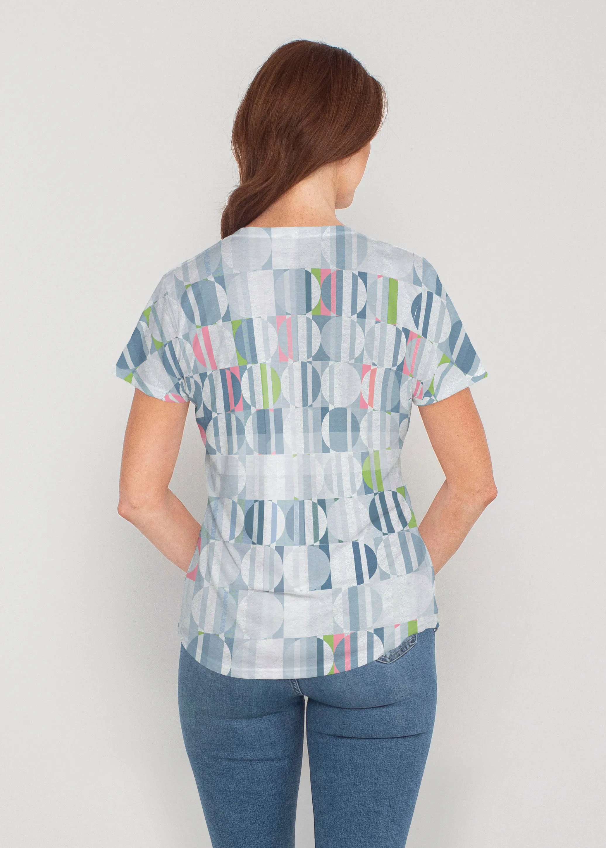 Around We Go (8012) ~ Contoured Tri-Blend Scoop Tee