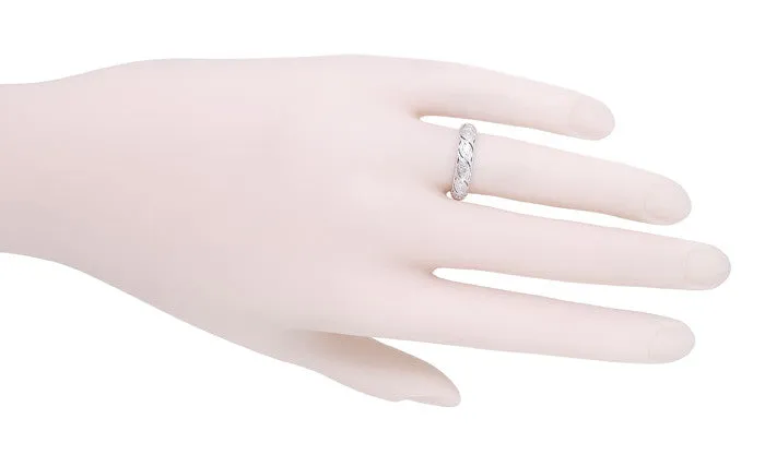 Art Deco Vintage Stepney Diamond Wedding Band in Platinum - Size 6 1/4