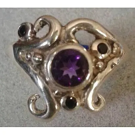 Asymmetric Swirl Spinel Ring by Richelle Leigh