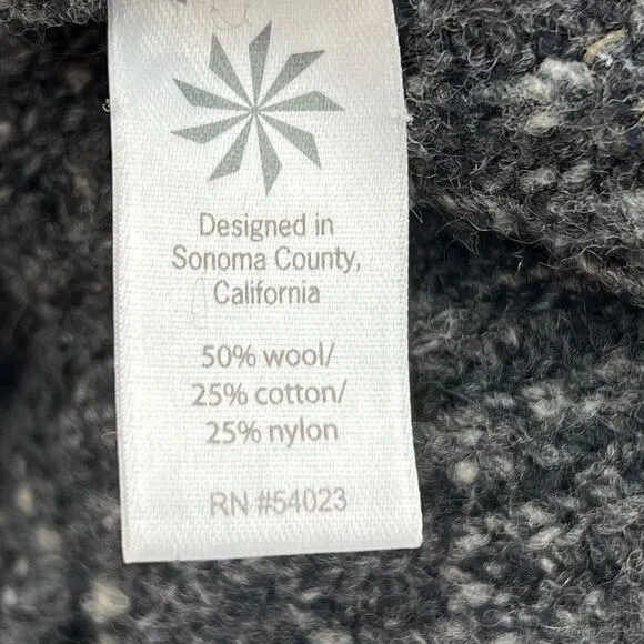 Athleta Wool Blend Shawl Front Cardigan Sweater Charcoal Oversized