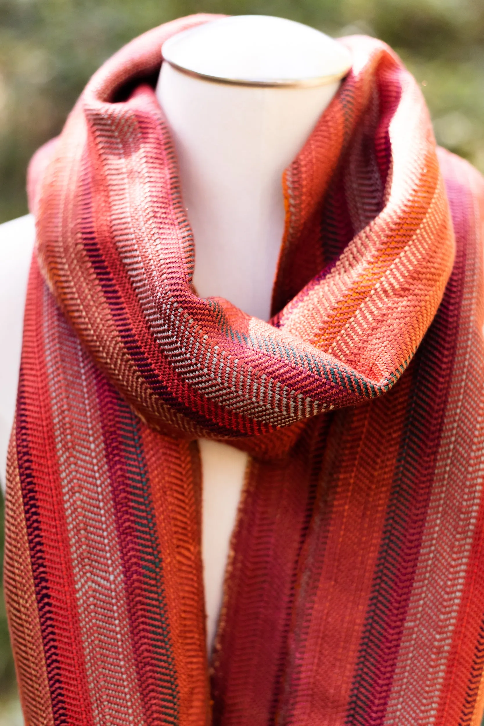Autumn Herringbone Woven Scarf