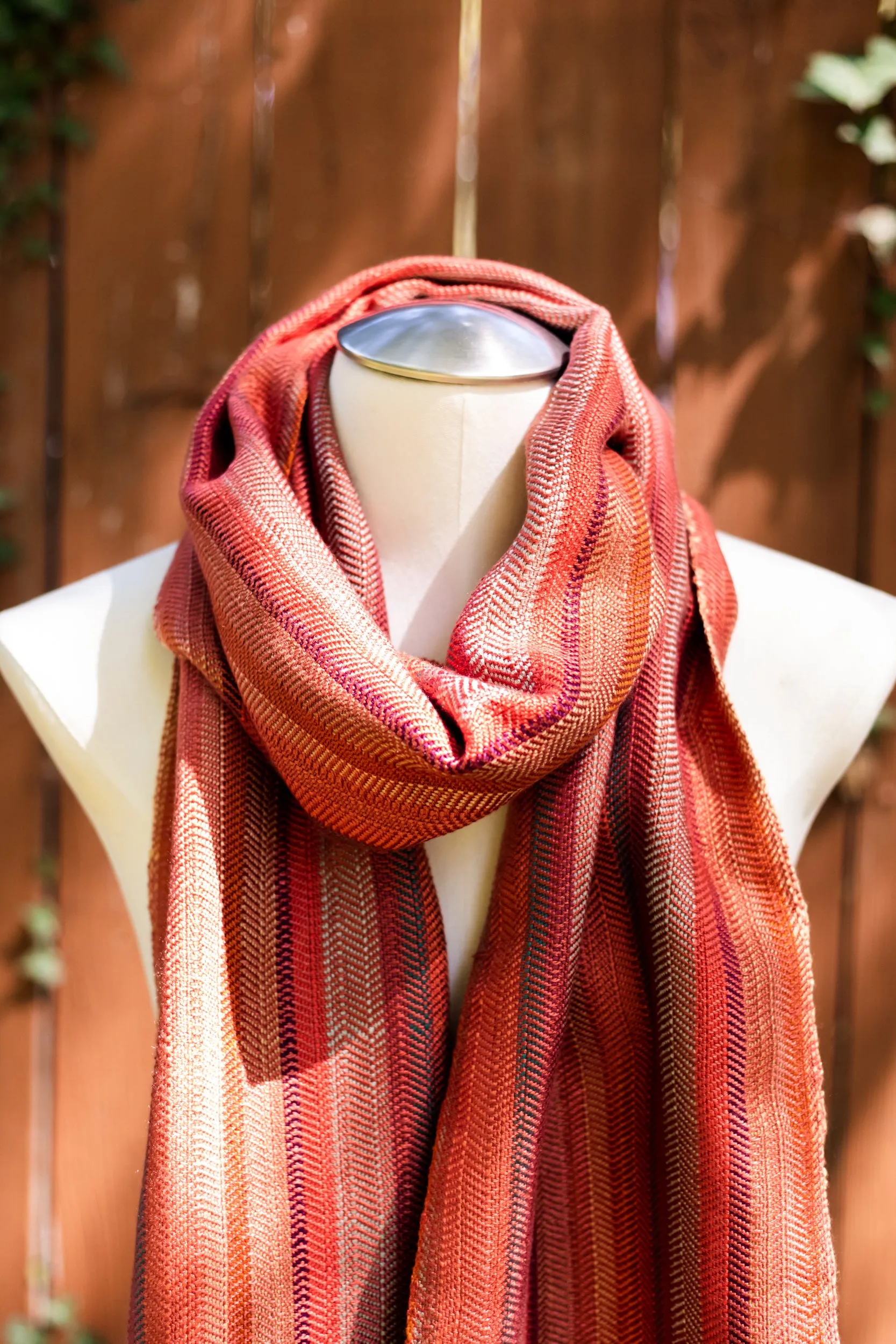 Autumn Herringbone Woven Scarf