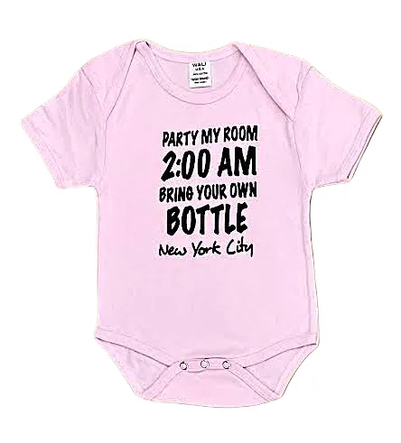 Baby onesies with "Party My Room" Screen Print