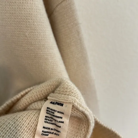 Baldwin Winona Baby Wool Cashmere Yak Minimalist Tunic Knit Cozy Sweater