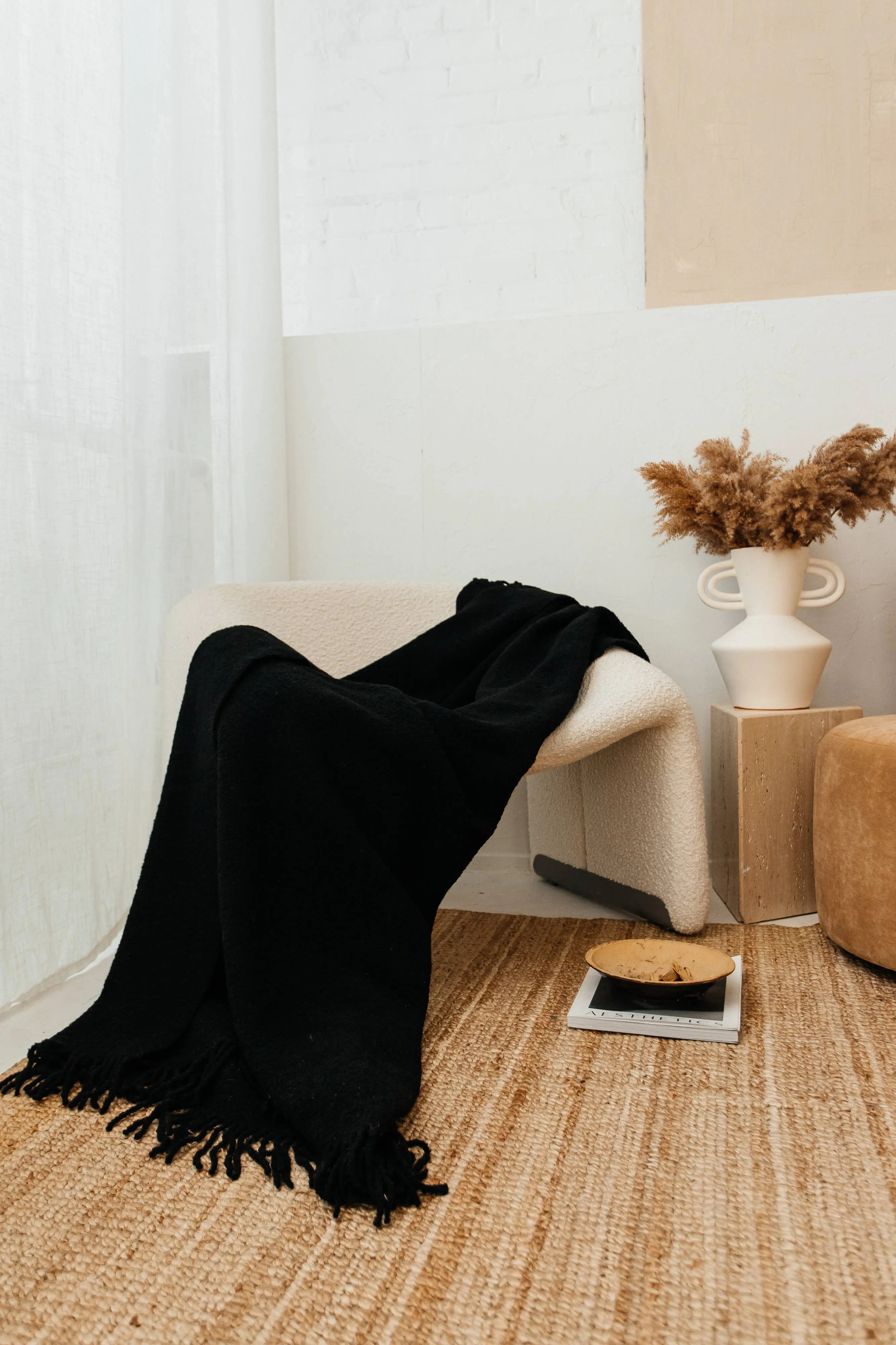 Baldwin Wool Boucle Throw | Ivory Melange