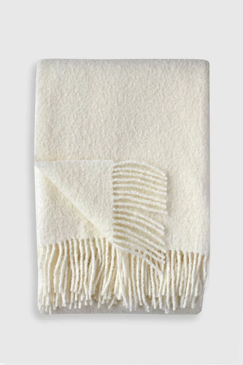 Baldwin Wool Boucle Throw | Ivory Melange