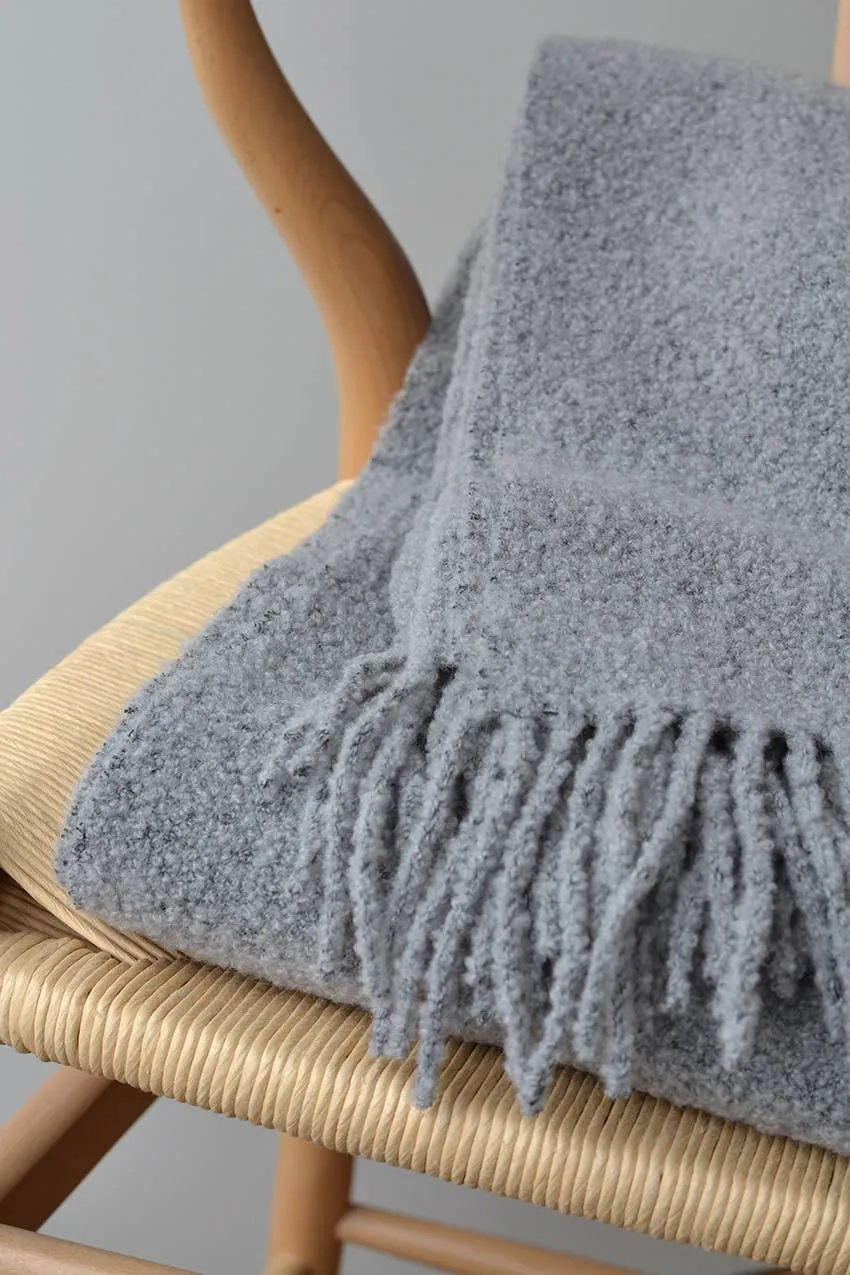 Baldwin Wool Boucle Throw | Ivory Melange