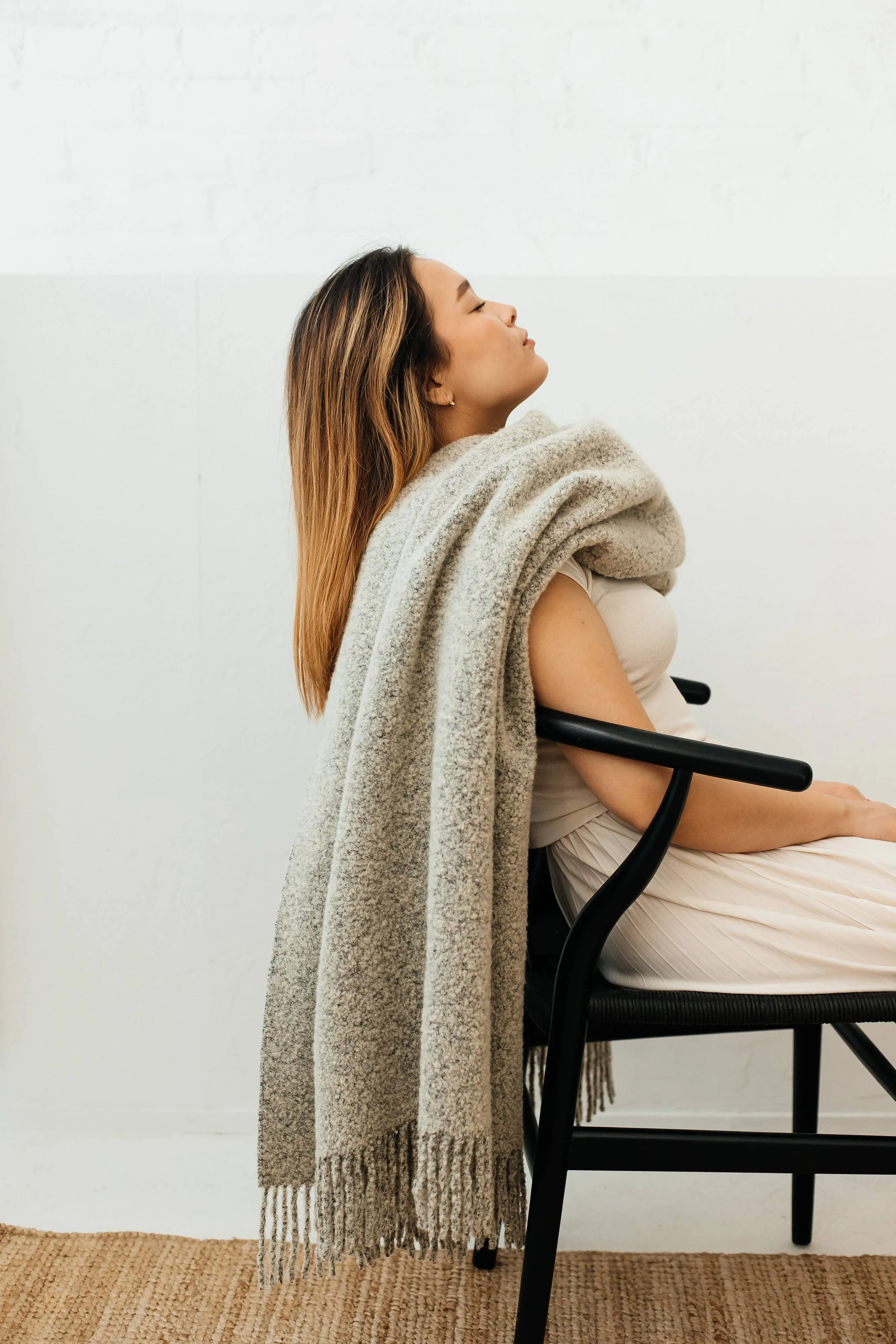 Baldwin Wool Boucle Throw | Ivory Melange