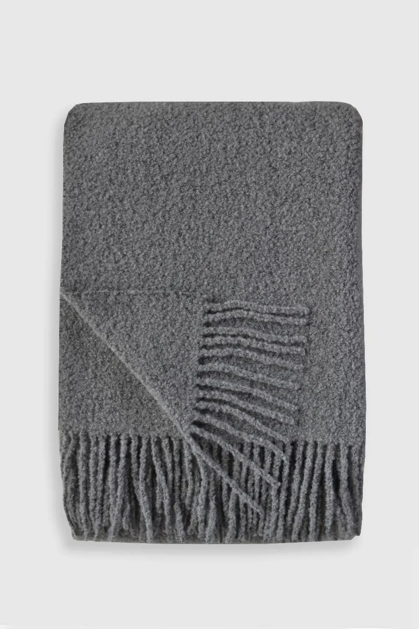 Baldwin Wool Boucle Throw | Ivory Melange
