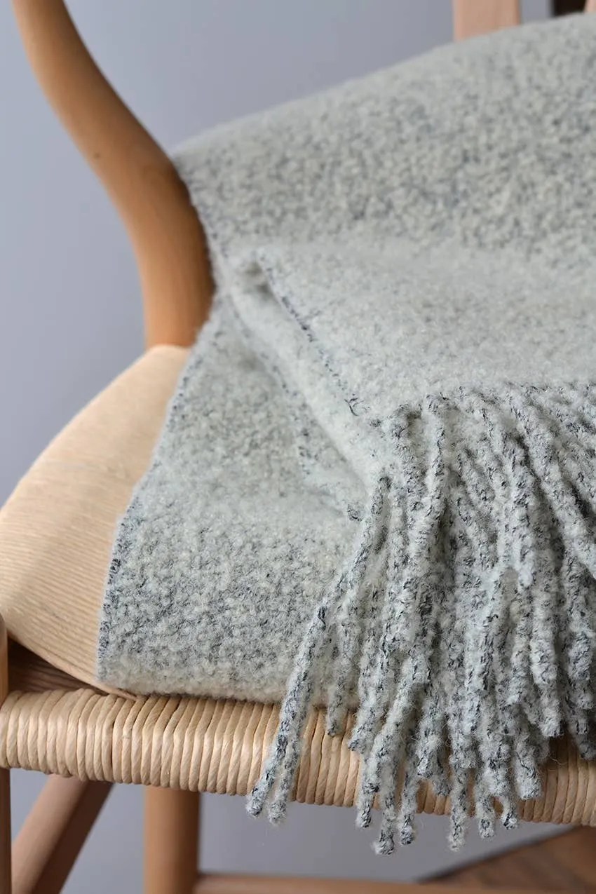 Baldwin Wool Boucle Throw | Ivory Melange