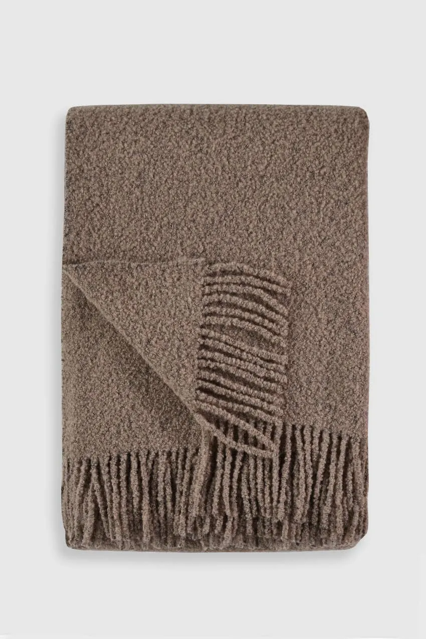 Baldwin Wool Boucle Throw | Ivory Melange