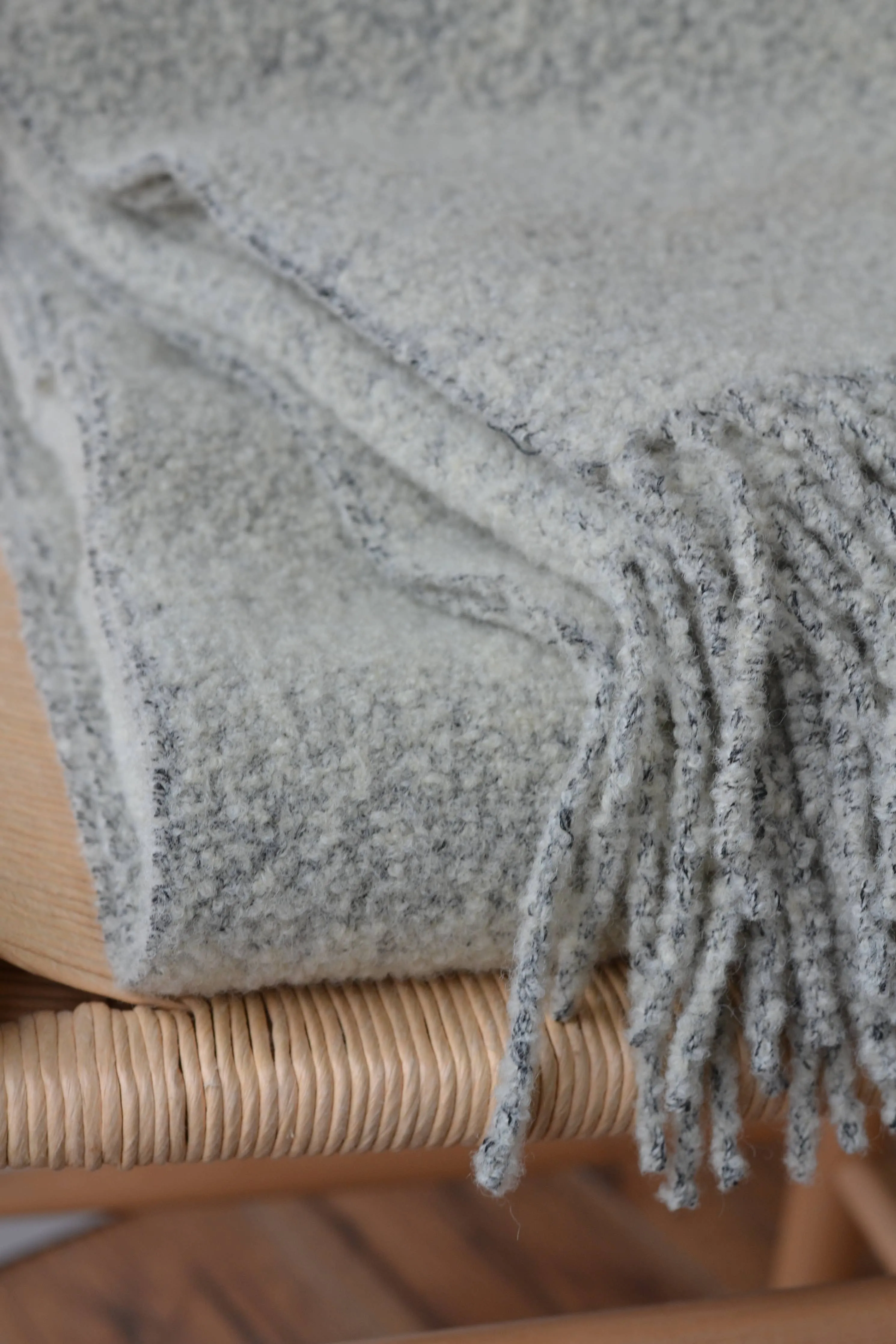 Baldwin Wool Boucle Throw | Ivory Melange